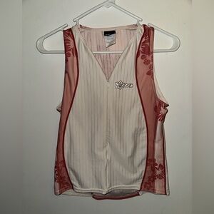 Women's Floral Zip-Up Tank Top